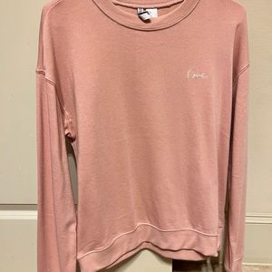 H&M Light pink love crewneck -S/M